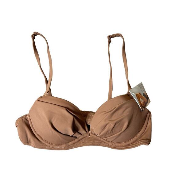 Smart‎ & Sexy Bikini Top Womens 32A Brown Convertible Push-Up Bikini Top NEW - Picture 1 of 6
